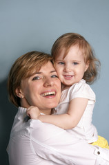 Mom and baby daughter