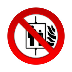Aufzug im Brandfall nicht benutzen