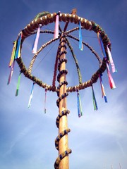 maypole with colorful ribbons