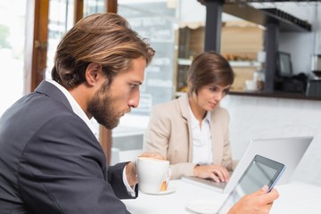 Business colleagues working on their break