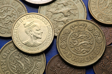 Naklejka premium Coins of Denmark