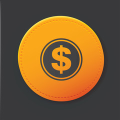 Dollar button,clean vector