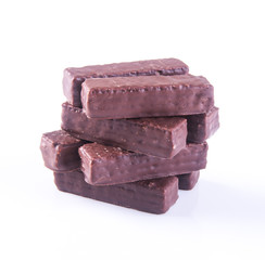 chocolate wafer. chocolate wafer on background