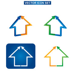 Color building and house icon set