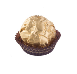 chocolate balls on a background