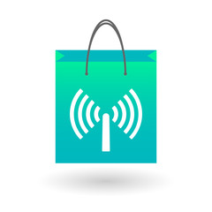 Shopping bag with an antenna