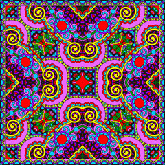 Traditional ornamental floral paisley bandanna
