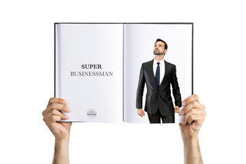 proud of himself entrepreneur printed on book