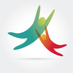 Abstract vector people icons isolated on white background