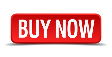 buy now red square button isolated on white background