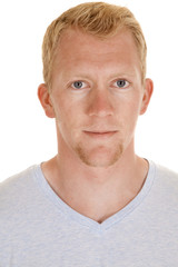 Fototapeta premium blond man light colored shirt head shot