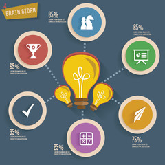 Ideas,Light bulb concept info graphic design,dark version
