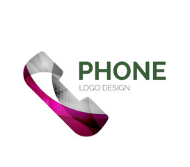 Retro phone logo design made of color pieces