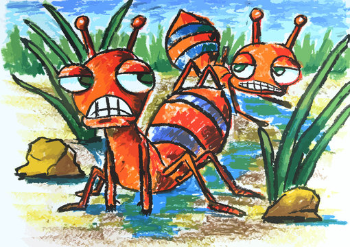 angry ants with plant