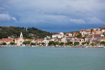 Fototapeta na wymiar Zaton, Croatia view from the sea