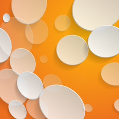 White circles on orange background - vector illustration