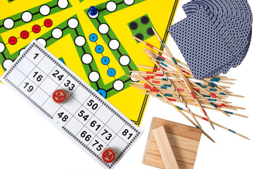 Collection of board games for fun spending time