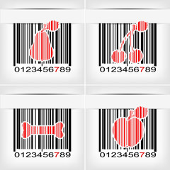 Barcode image with red strip - vector illustration