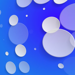 White circles on blue background - vector illustration