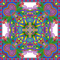 Traditional ornamental floral paisley bandanna