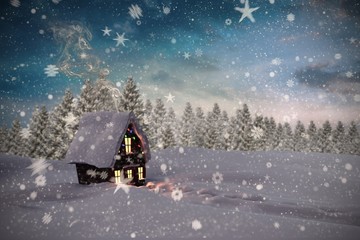 Composite image of christmas house