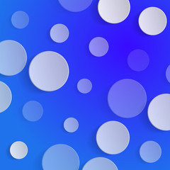 White circles on blue background - vector illustration