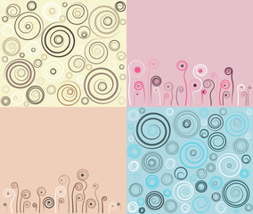 set of vector backgrounds in vintage style