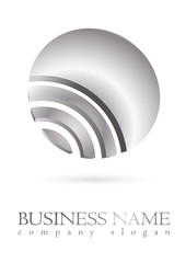 Business logo silver coin design