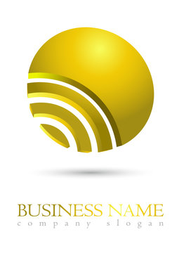 Business Logo Gold Coin Design