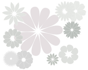 Abstract magic gray flower on a white background