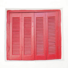 Athens Greece, vintage house red window