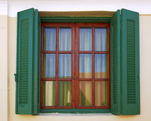 Athens Greece, vintage house window