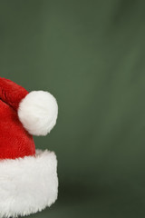 Santa Hat Vertical On Green Background