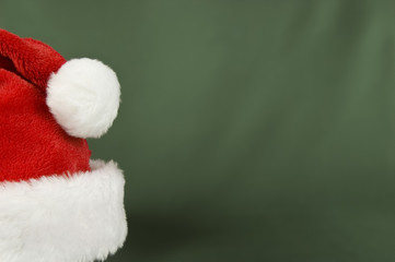Santa Hat On Green Background