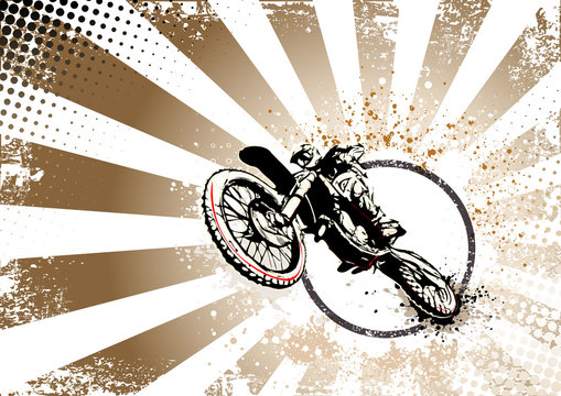 retro motocross poster background