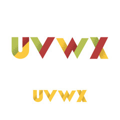 U V W X Modern Flat Alphabet with Noise Shadow