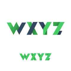 W X Y Z Modern Flat Alphabet with Noise Shadow