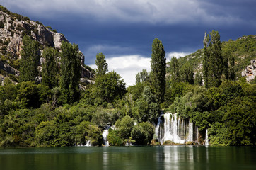 waterfalls of the Krka river in Krka national park in Croatia
