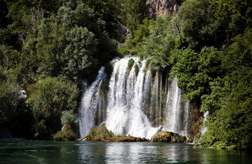 Fototapeta na wymiar waterfalls of the Krka river in Krka national park in Croatia