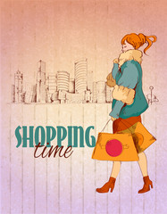 Shopping city poster