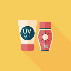 Sunscreen flat icon with long shadow