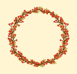 Branch with leaves and berries