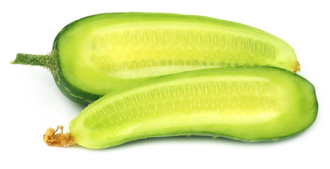Sliced young cucumber