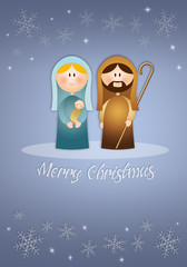 Virgin Mary and Joseph in Christmas