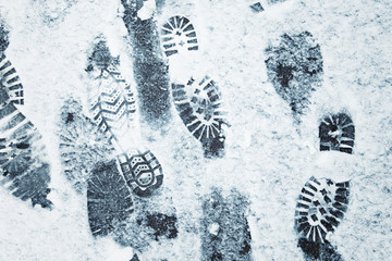 Shoeprints in snow