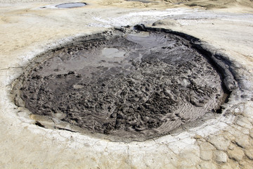 mud volcanoes. Buzau Romania