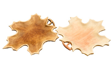 wooden maple leaves