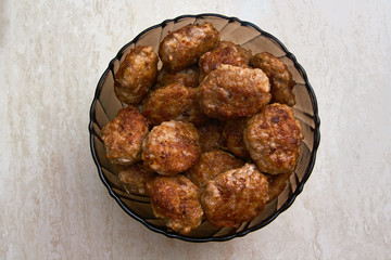 Meat patties in the plate