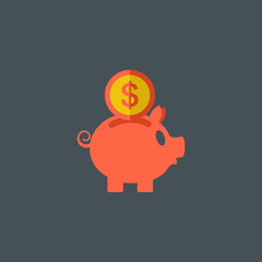 Piggy Bank Flat Icon