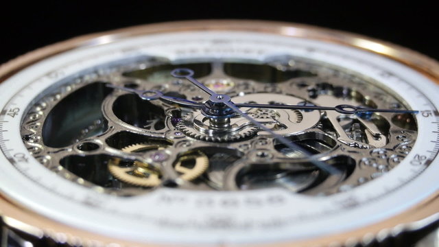 Gear mechanism  inside a wristwatch